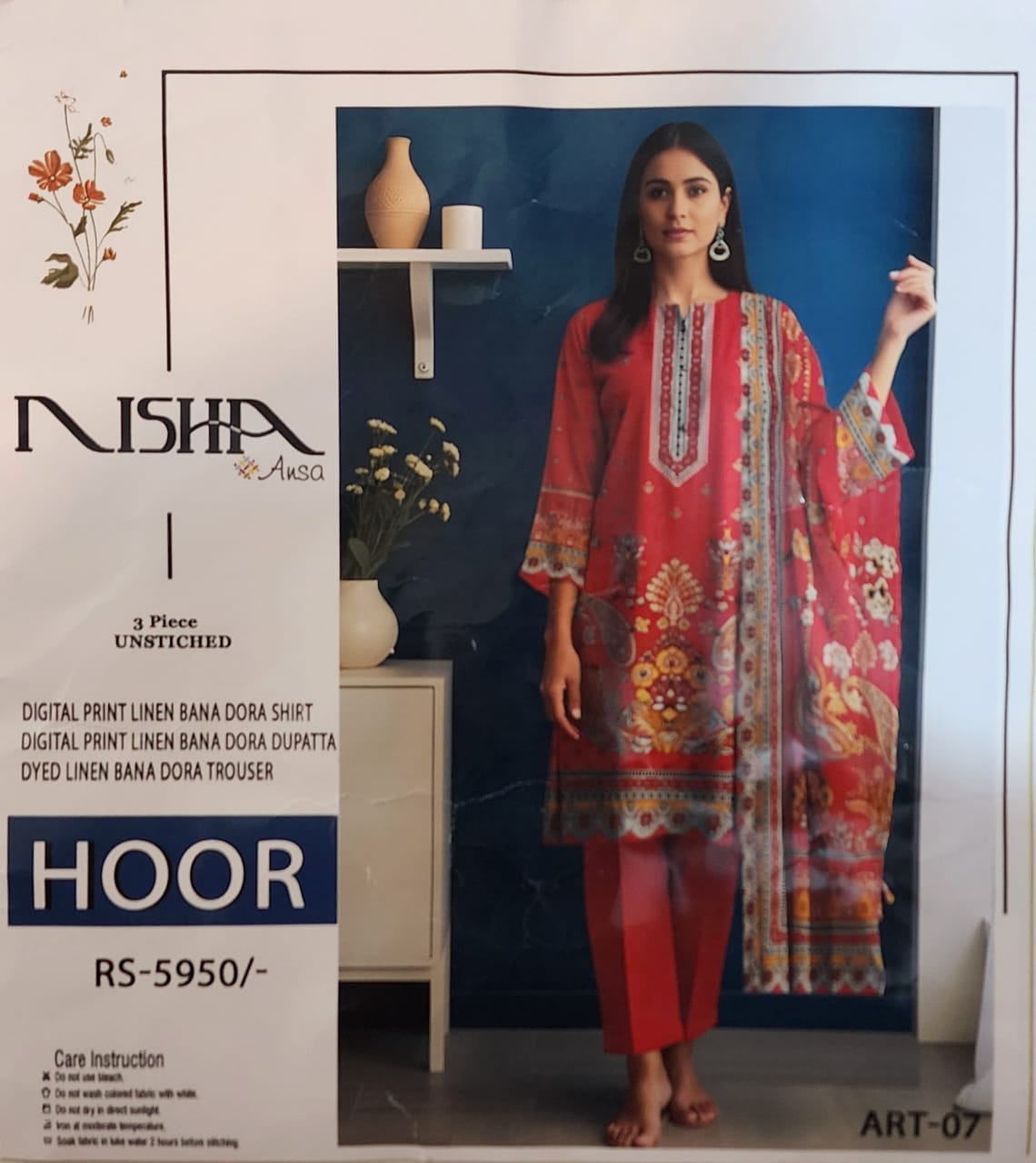 Digital Print Linen Bana Dora 3-Piece Suit