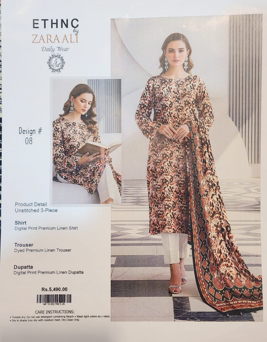 Premium Linen 3-Piece Unstitched Suit